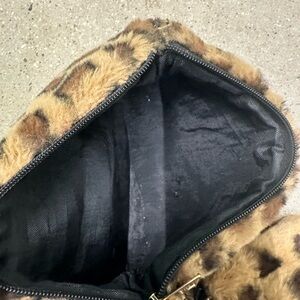 Leopard Print Faux Fur Clutch